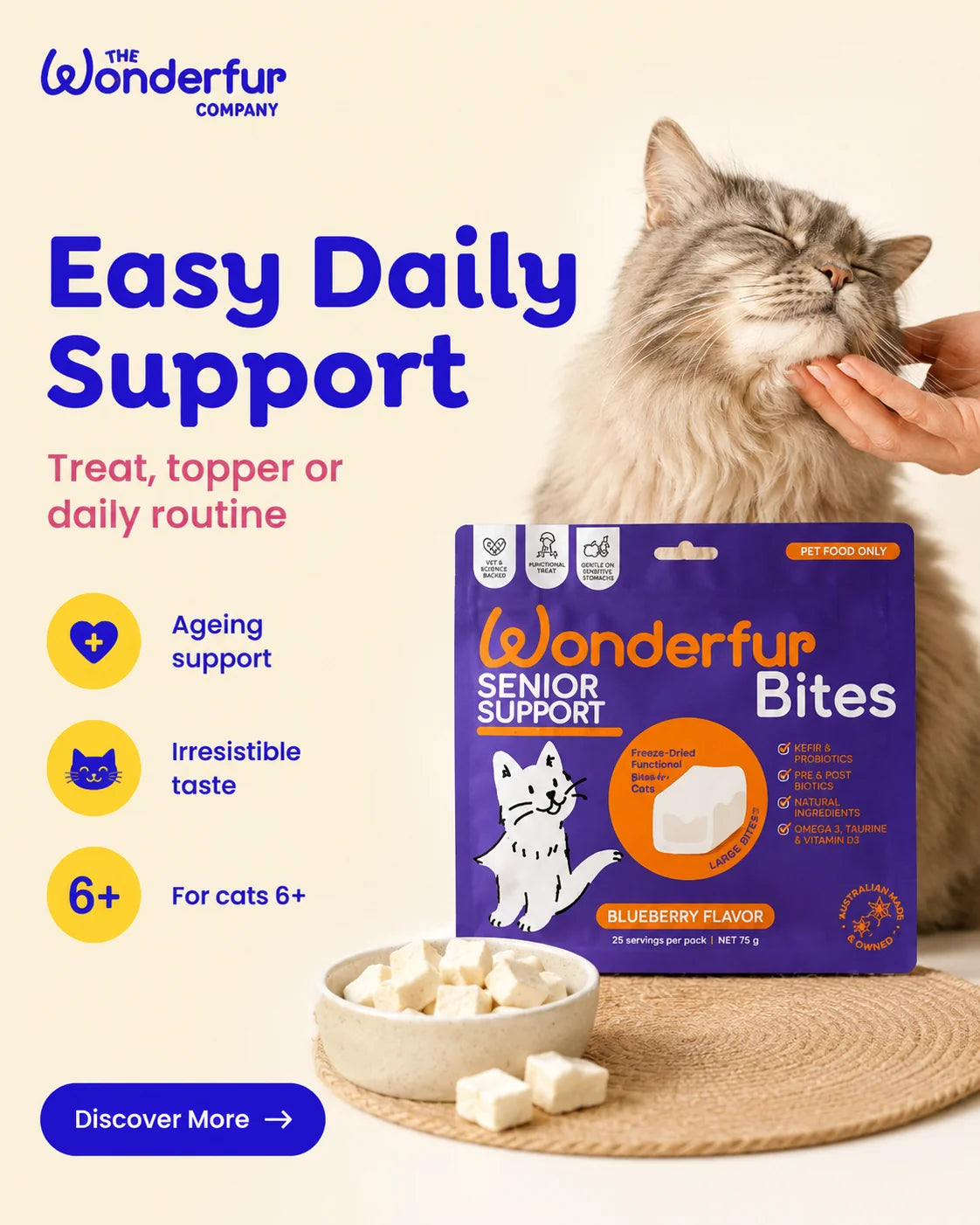 Wonderfur - Bites Senior Support for Cats